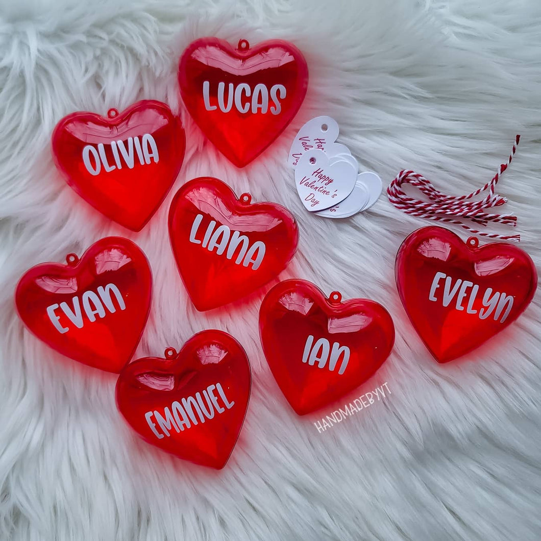 Personalized plastic fillable heart