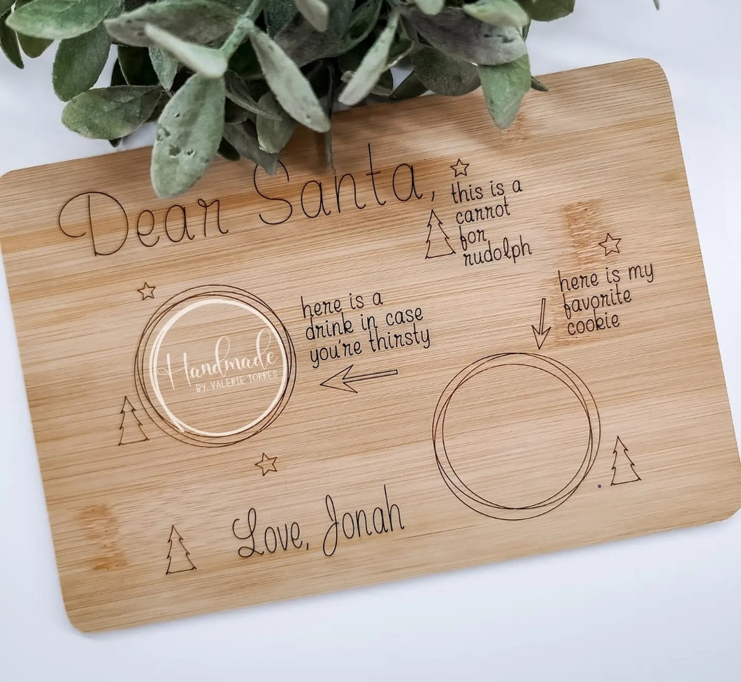 Personalized Wood Santa Tray