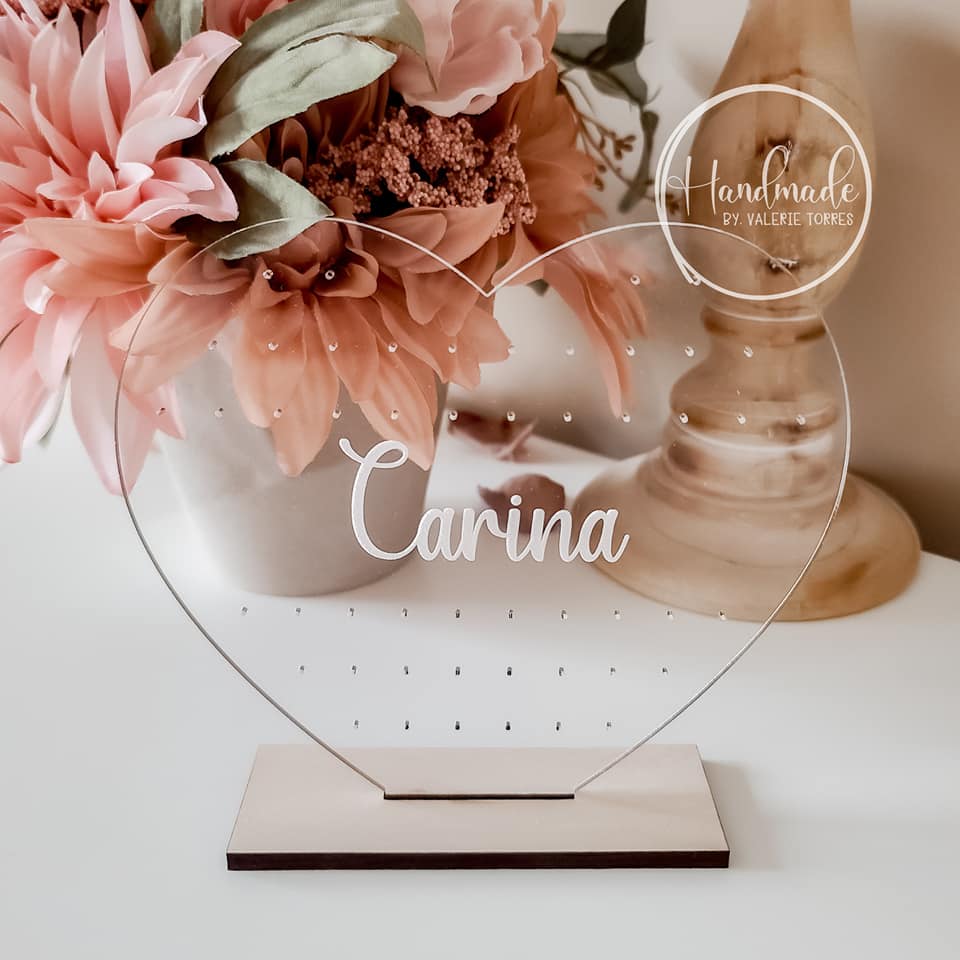 Personalized Heart Earring Stand