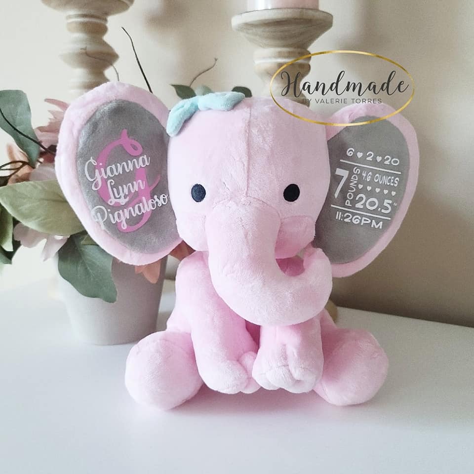 Personalized Baby Girl Elephant